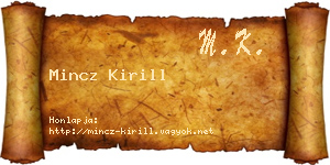Mincz Kirill névjegykártya